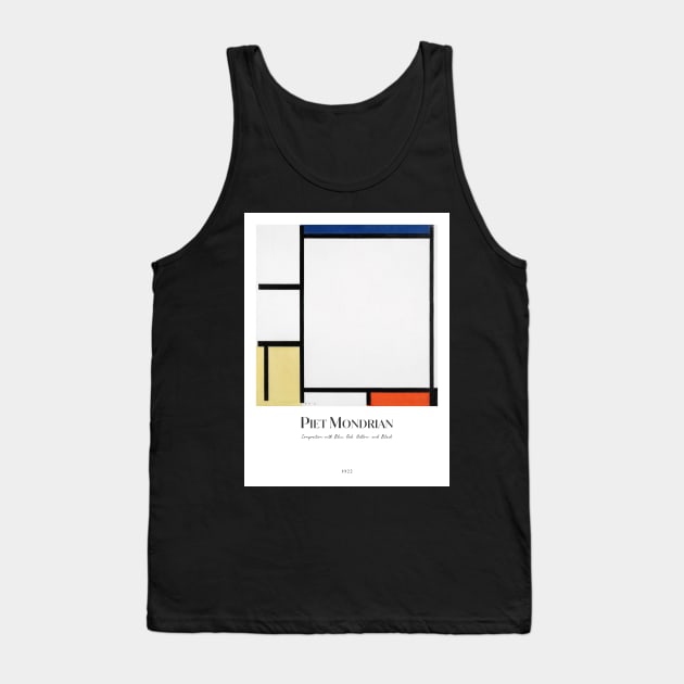 Composition with Blue, Red, Yellow, and Black - version with text Tank Top by MurellosArt